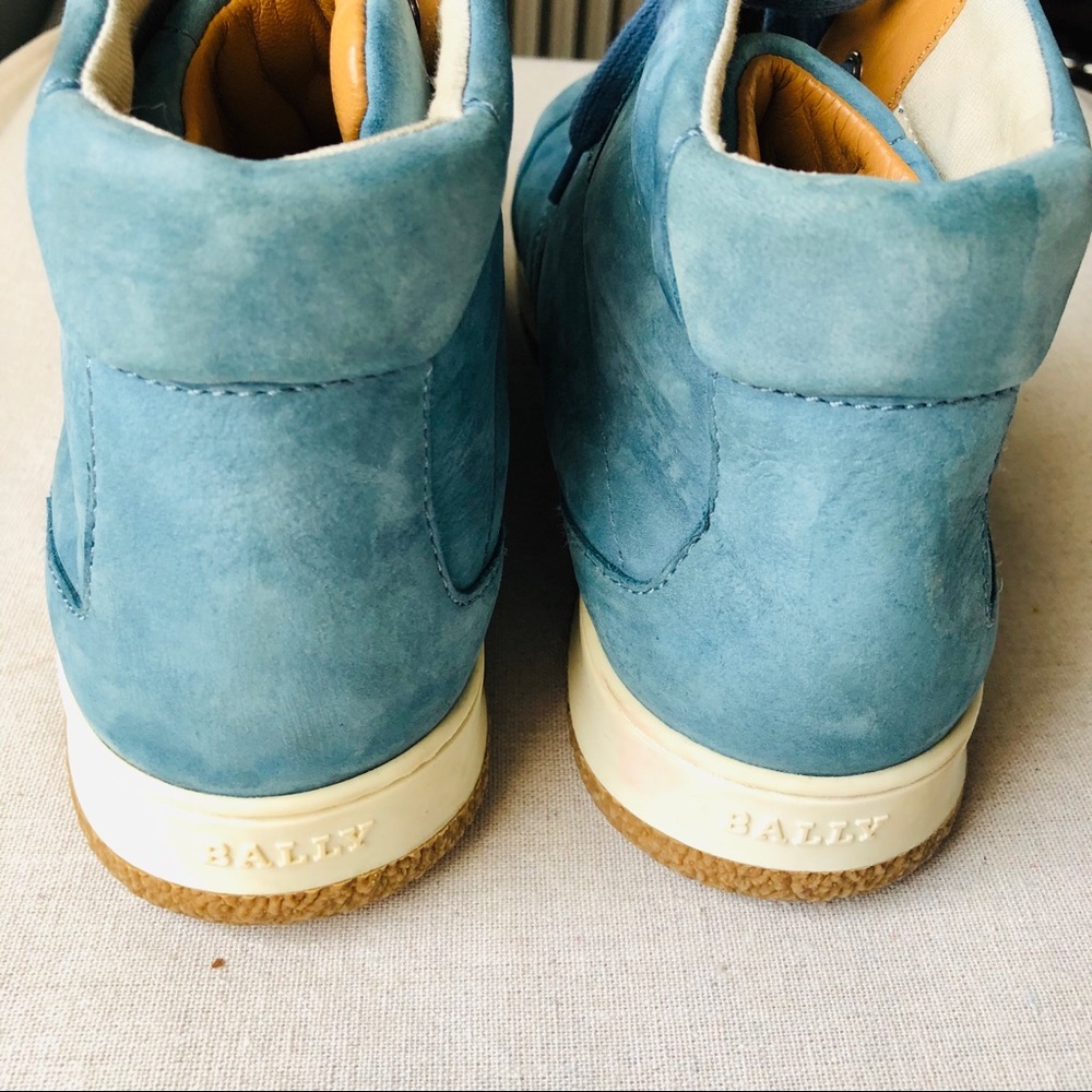 Bally Vintage Blue Suede Hi Top Sneakers - Picture 5 of 8